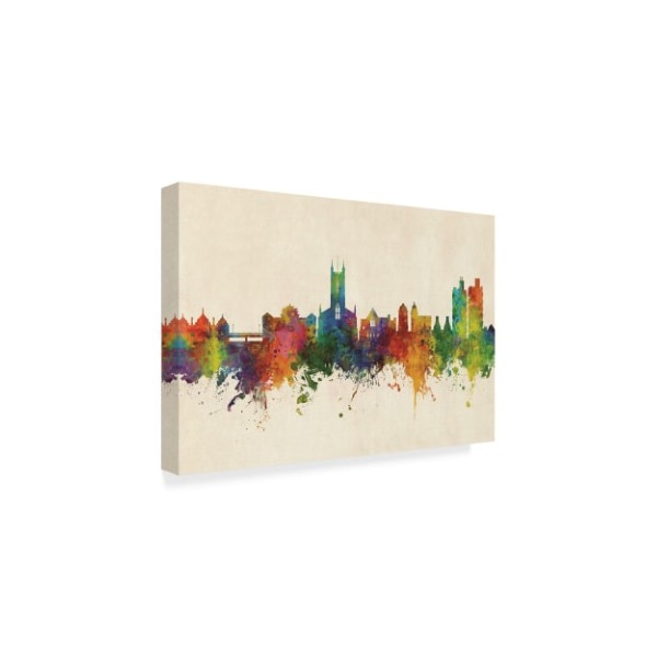 Michael Tompsett 'Stoke-On-Trent England Skyline' Canvas Art,16x24